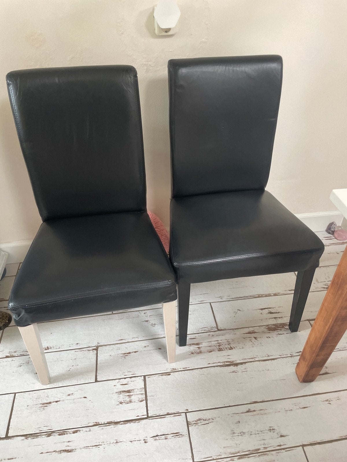 3x IKEA HENRIKSDAL Eetkamerstoelen Zwart Leer, Huis en Inrichting, Stoelen, Ophalen, Gebruikt, Drie, Zwart