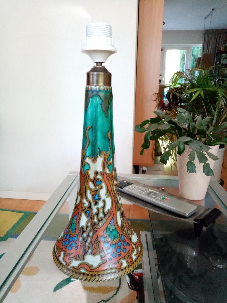 Puntgave Anitieke Plateel Lampvoet 755 Gouda UNIEK, Antiek en Kunst, Ophalen