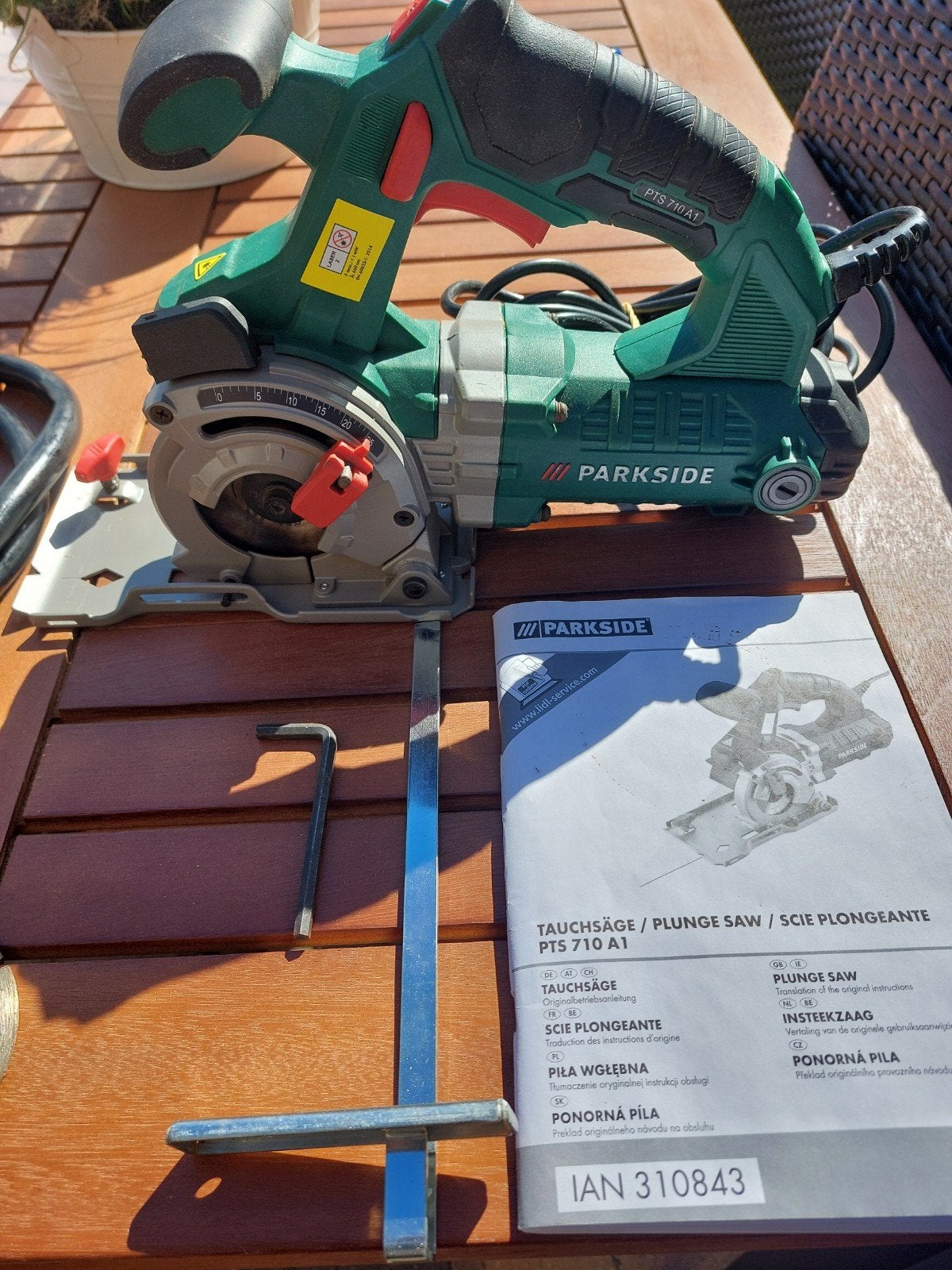 Insteekzaag Parkside PTS 710 A1, Gebruikt, Cirkelzaag, Ophalen of Verzenden, 30 tot 70 mm