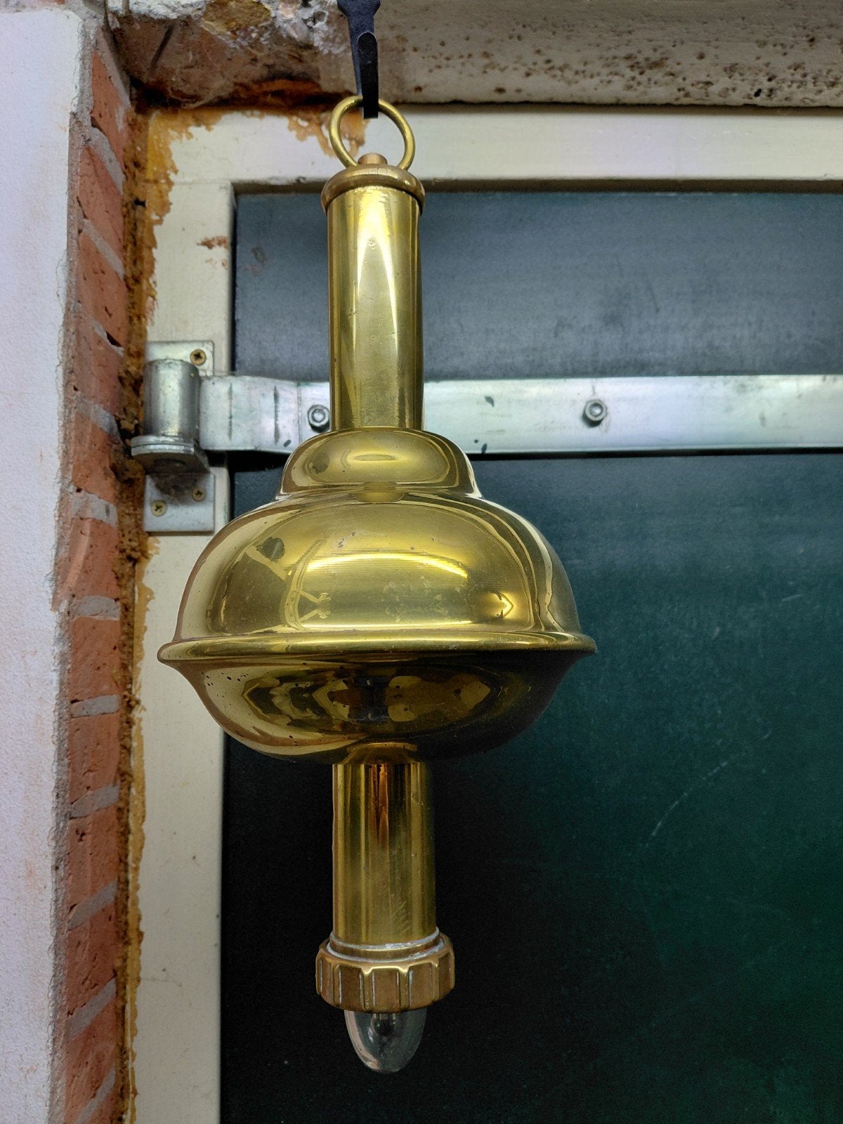 Vintage Messing Scheepslamp / Hanglamp met kleine deukjes, Ophalen of Verzenden