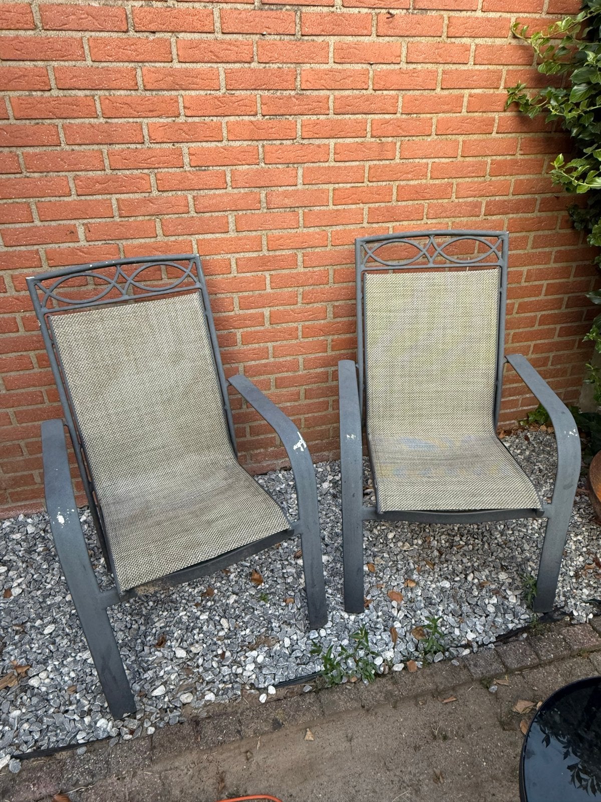Set van 2 tuinstoelen - GRATIS AF TE HALEN, Ophalen, Gebruikt, Metaal