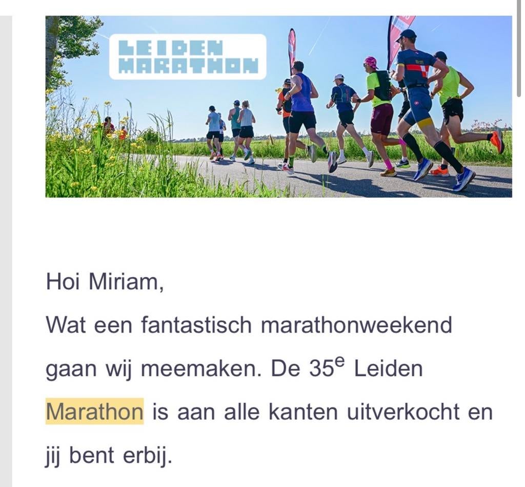 Ticket Hele Marathon Leiden 2026, Eén persoon, Oktober