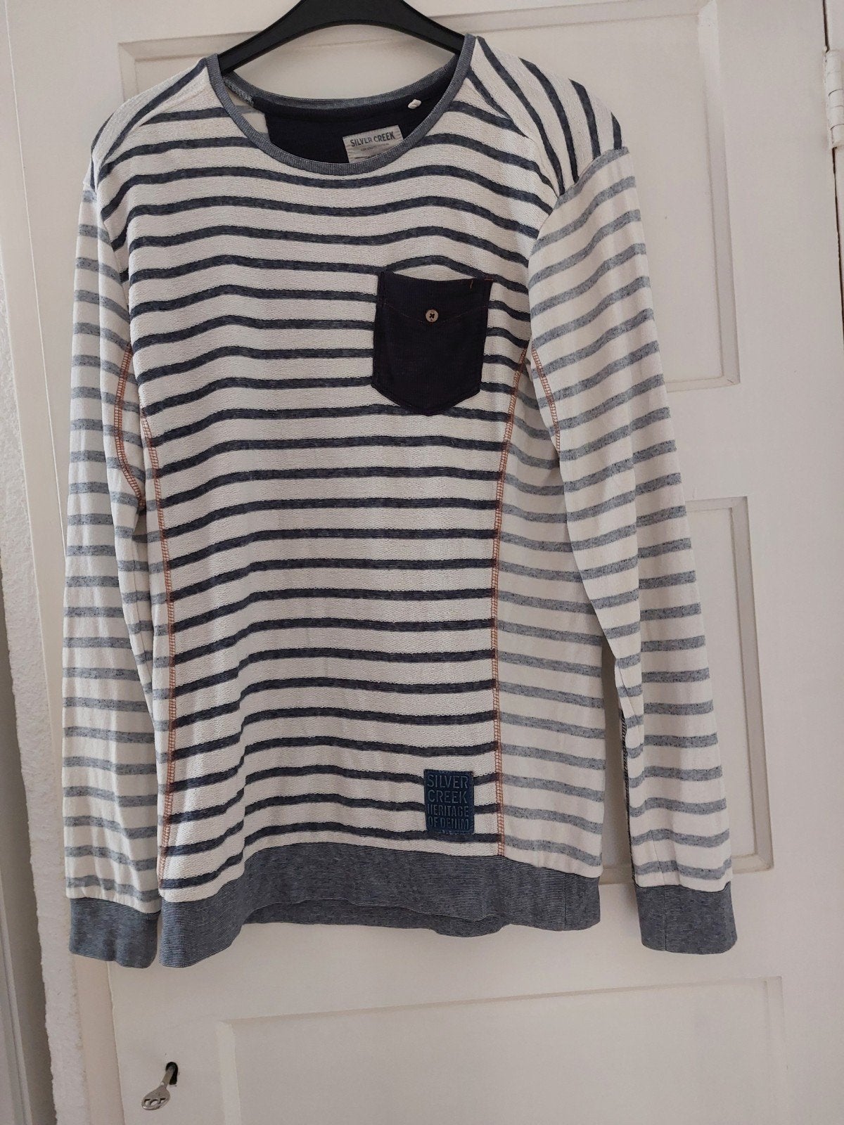 Silver Creek gestreepte trui met borstzak - Maat M, Kleding | Heren, Ophalen of Verzenden, Gedragen, Silver Creek, Meerkleurig
