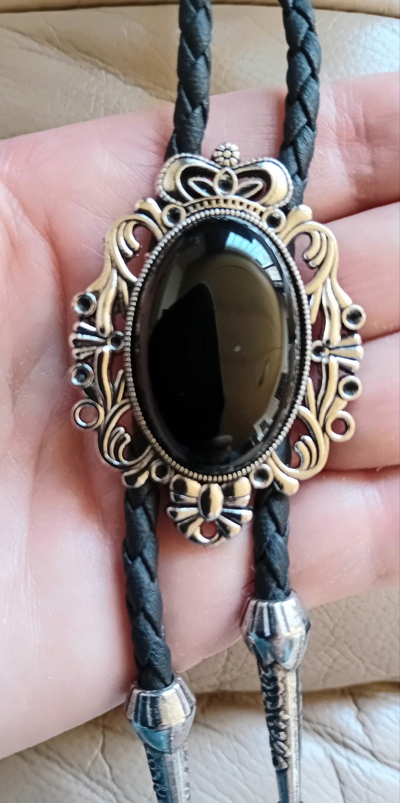 groot dames of heren Bolo tie, Verzenden, Zwart, Overige materialen, Kruis of Symbool
