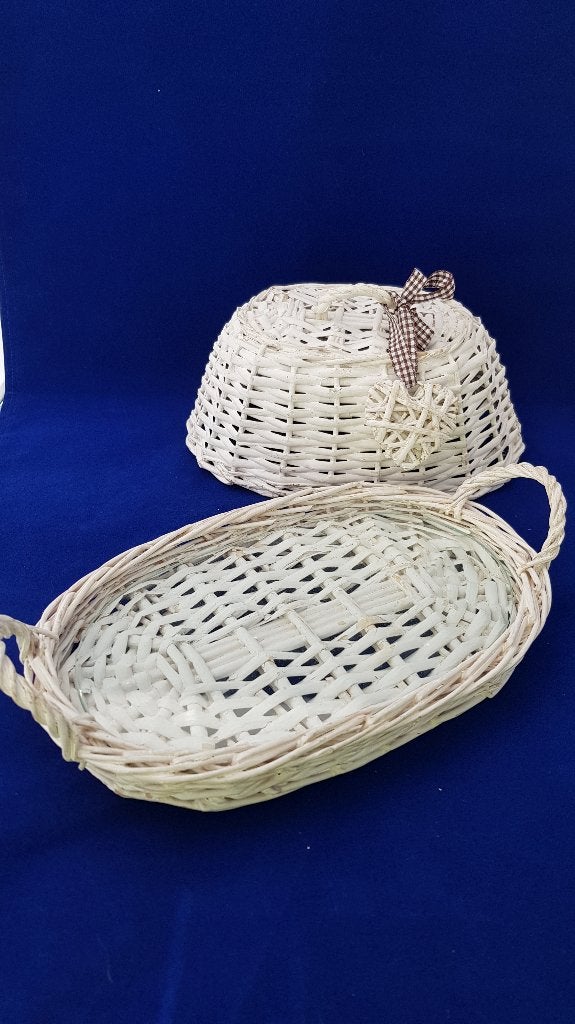 Countryfield brocante dienblad rotan, met deksel. 7B8, Huis en Inrichting, Woonaccessoires | Dienbladen, Tweedehands verkoop, Tweedehands verkoop