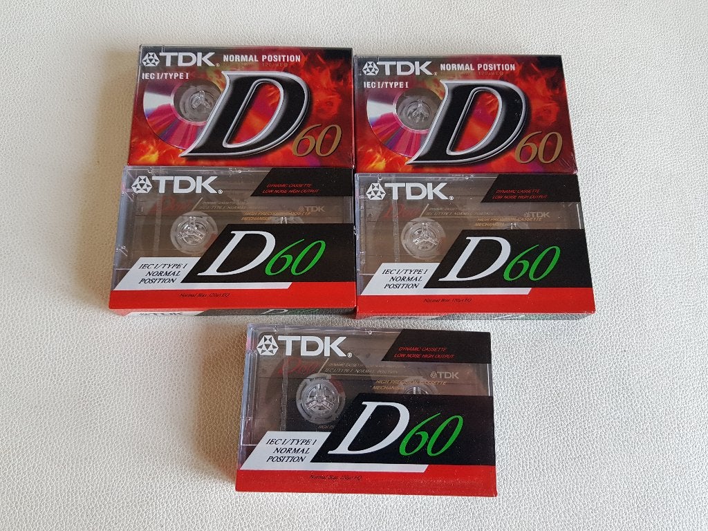NOS Vintage TDK D-60ES 60EB Blanco Cassette Tapes ongeopend, 2 t/m 25 bandjes, Overige genres, Ophalen of Verzenden, Nieuw in verpakking