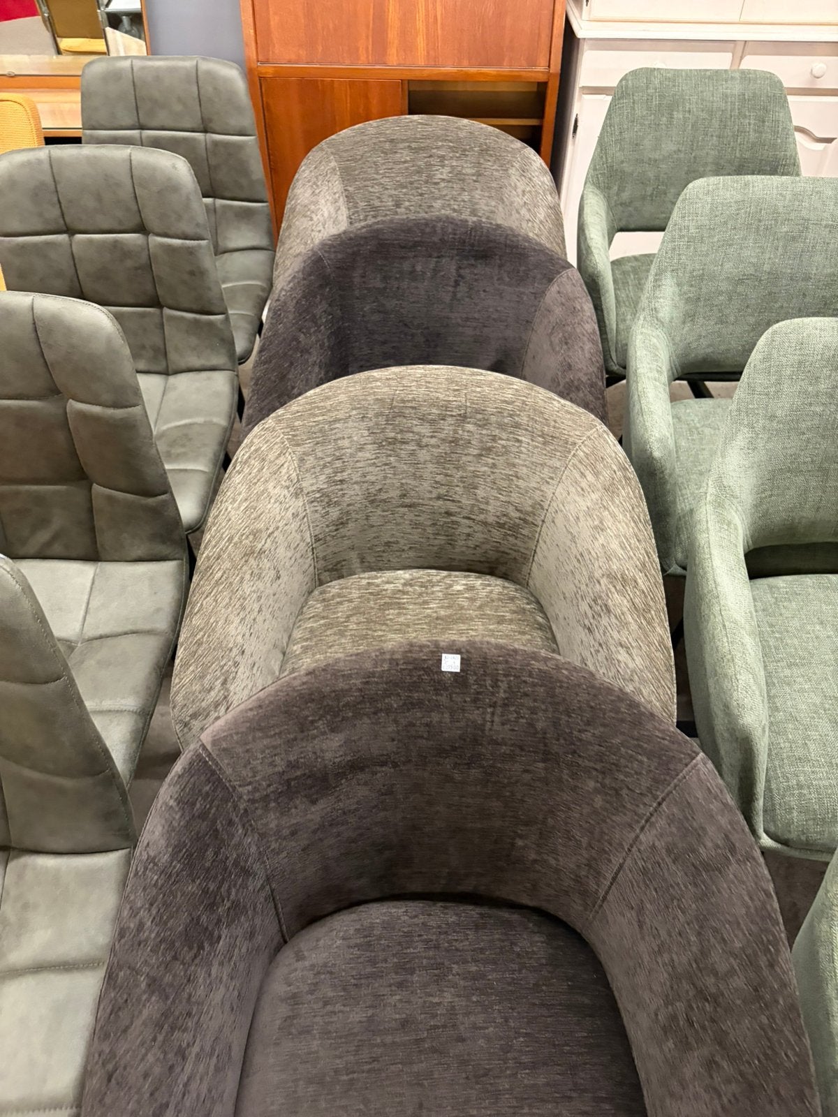4 stoffen kuip eetkamerstoelen - Nieuw!, Ophalen, ., Wit, .