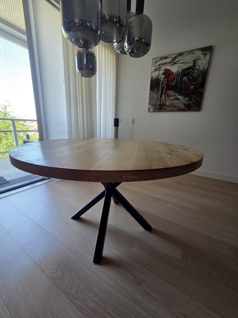 ronde eettafel, Ophalen, Rond, Zo goed als nieuw, 100 tot 150 cm