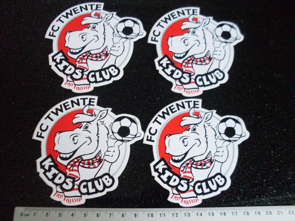 4x sticker voetbalclub fc twente kids club logo, Verzamelen, Verzenden, Zo goed als nieuw, Sport