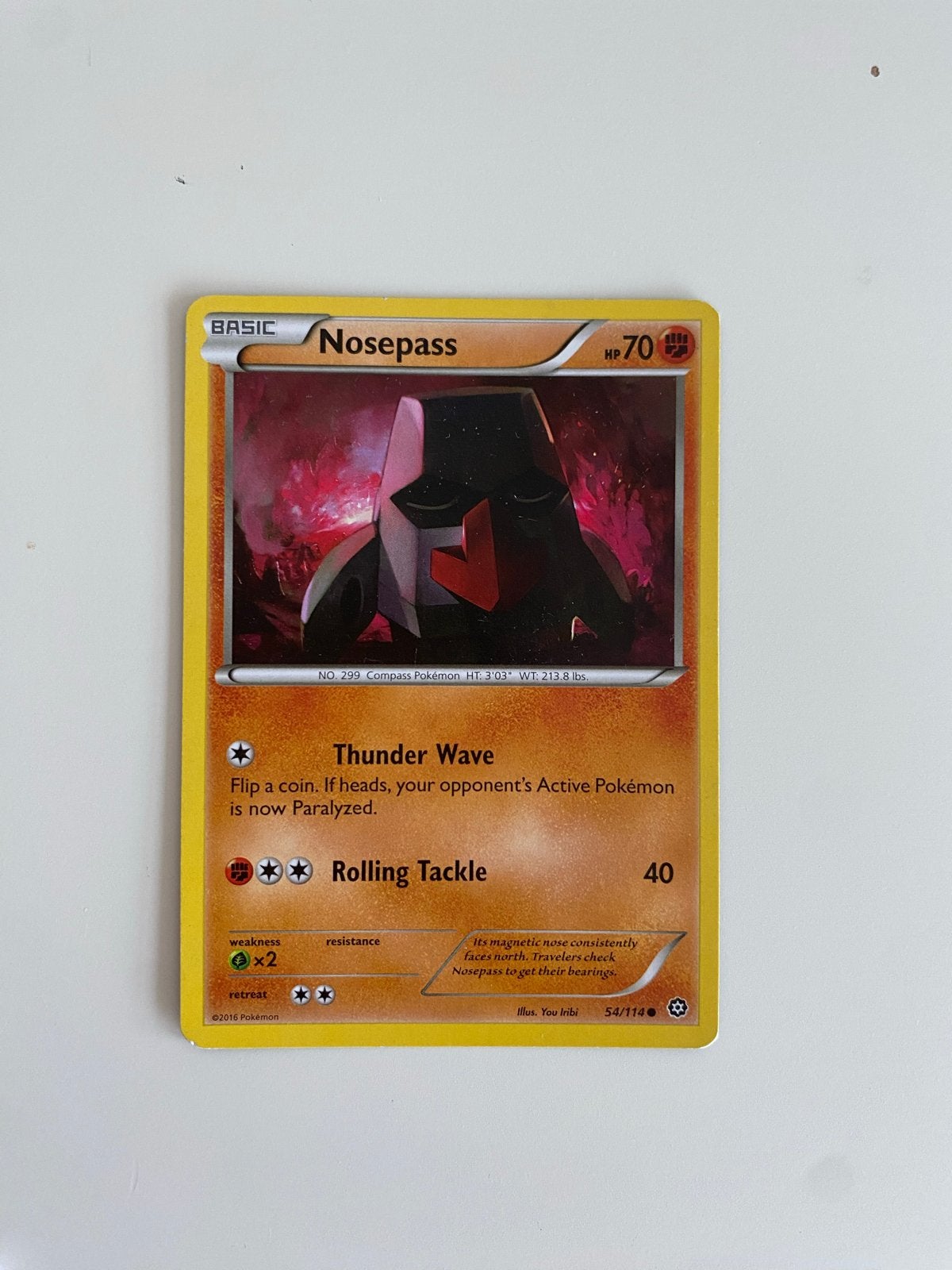 Pokemon Kaart Nosepass 54/114 XY Steam Siege, Verzenden, Gebruikt, Losse kaart