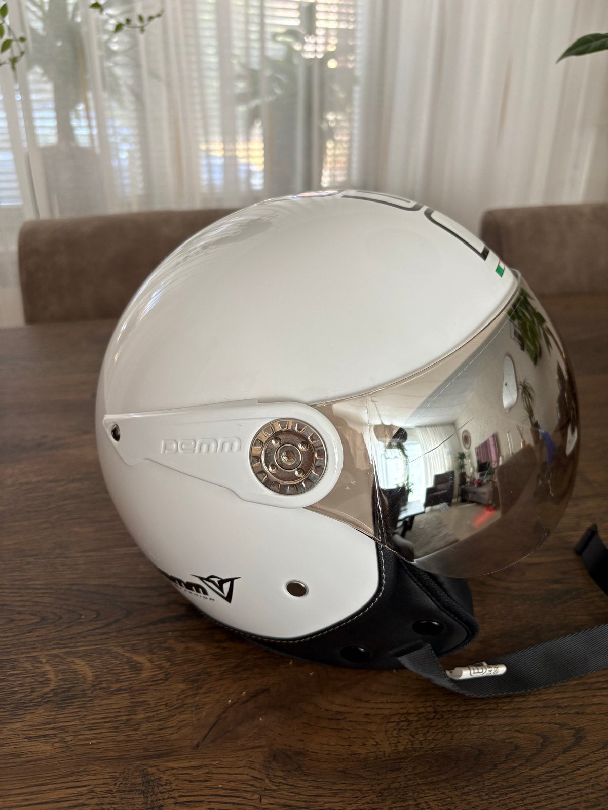 Witte scooterhelm met vizier - Maat L, Ophalen, Zo goed als nieuw, Large