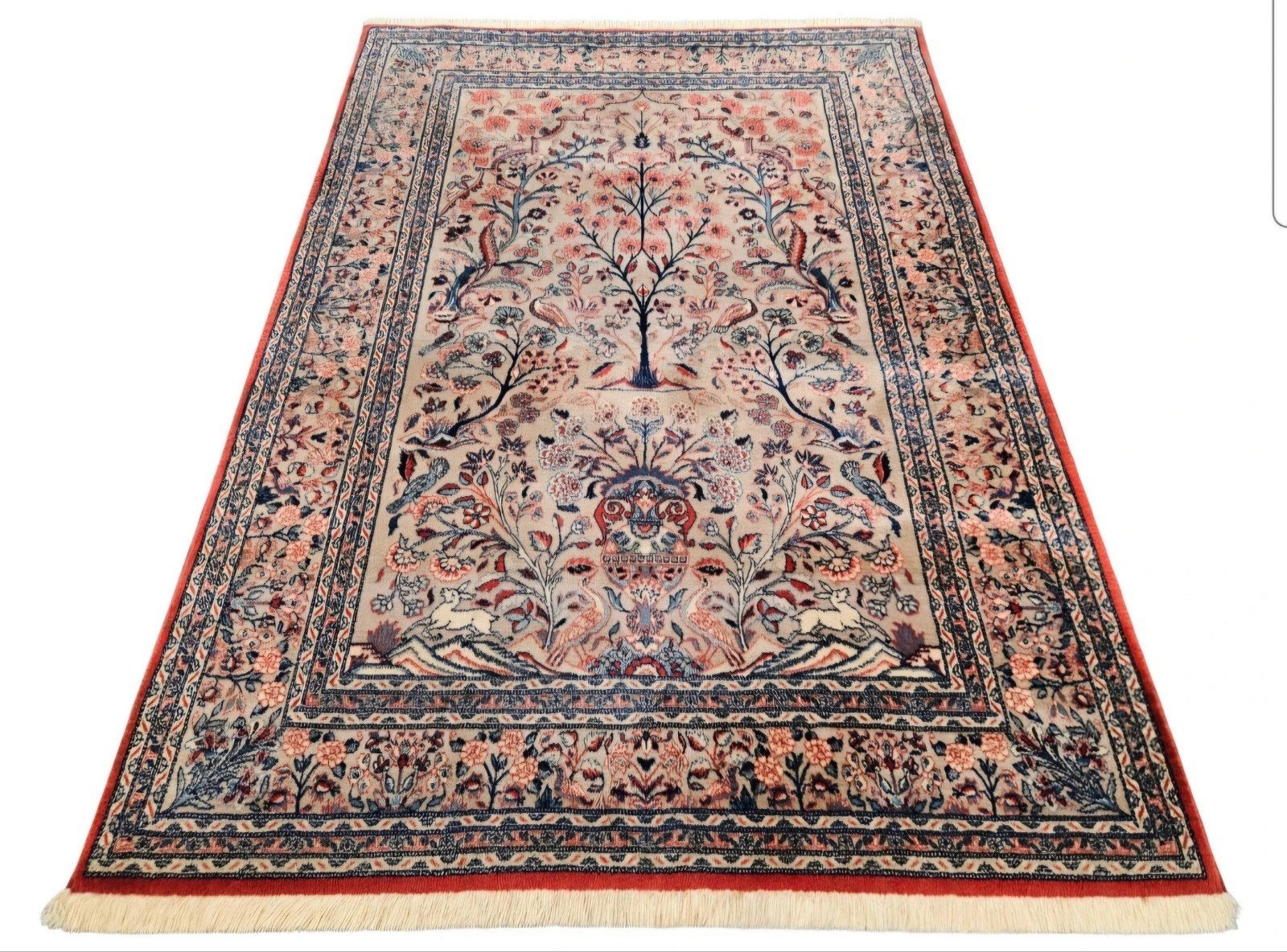 Vintage oosters wol Muskabad vloerkleed floral 138x194cm