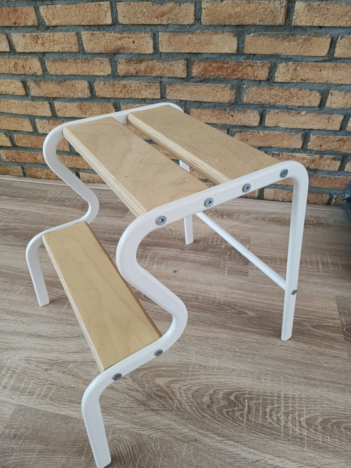 IKEA MÄSTERBY opstapje, wit/berken, Ophalen, Zo goed als nieuw, Hout
