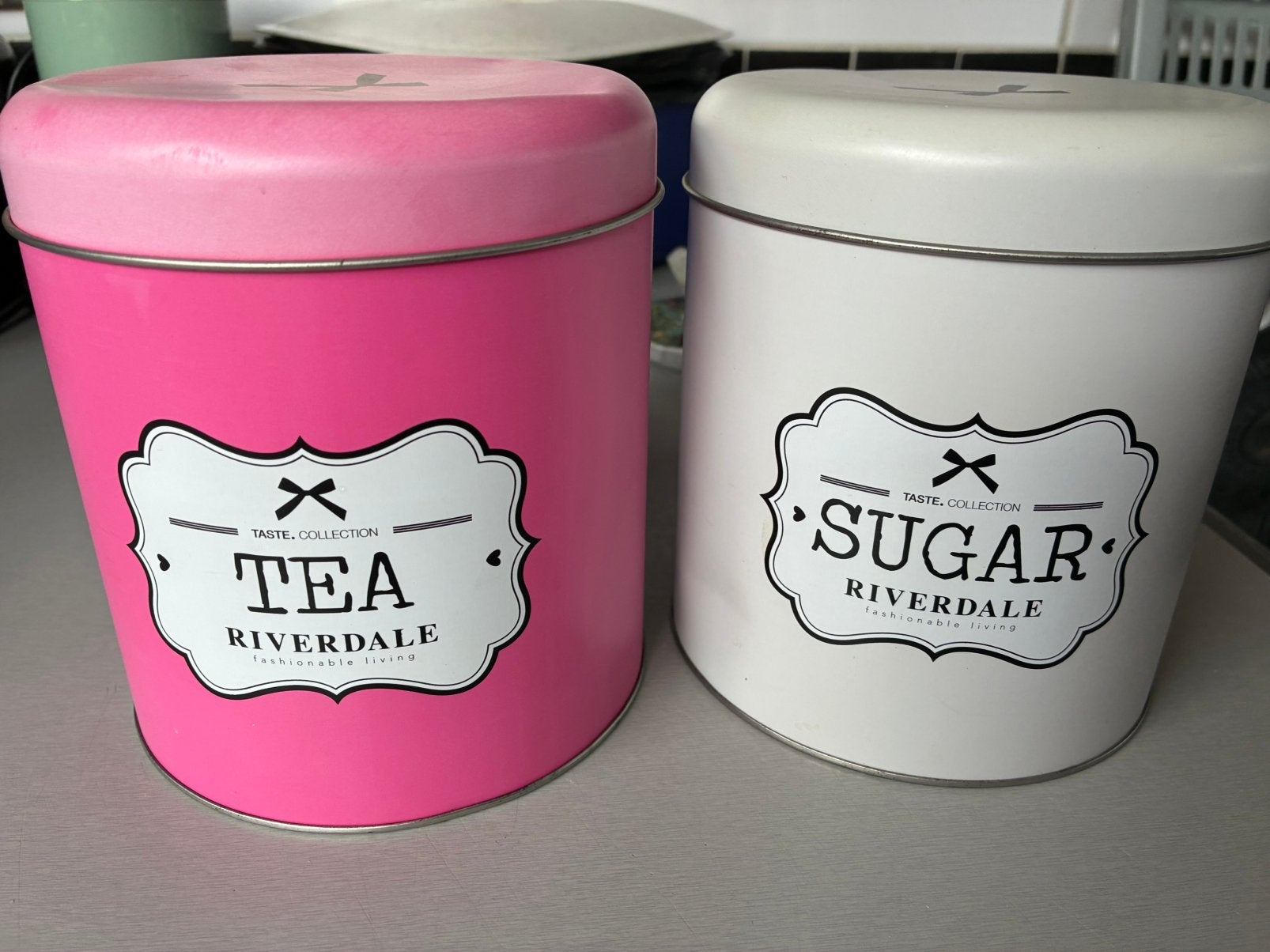 Riverdale tea en suiker bus, Voorraadpot, Ophalen of Verzenden, Zo goed als nieuw, Riviera Maison