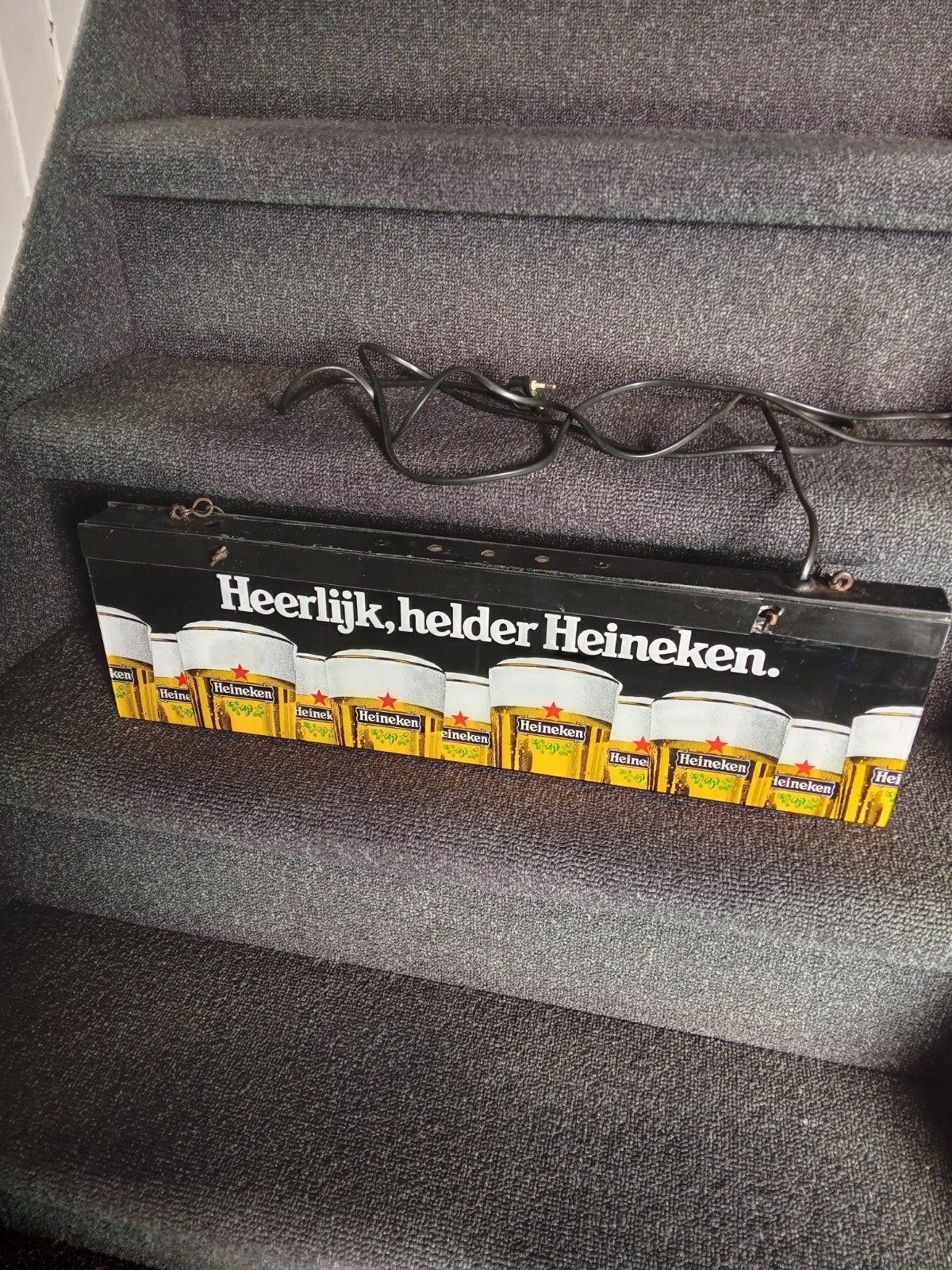 Heineken lichtbakje, Ophalen of Verzenden, Gebruikt, Reclamebord, Plaat of Schild, Heineken