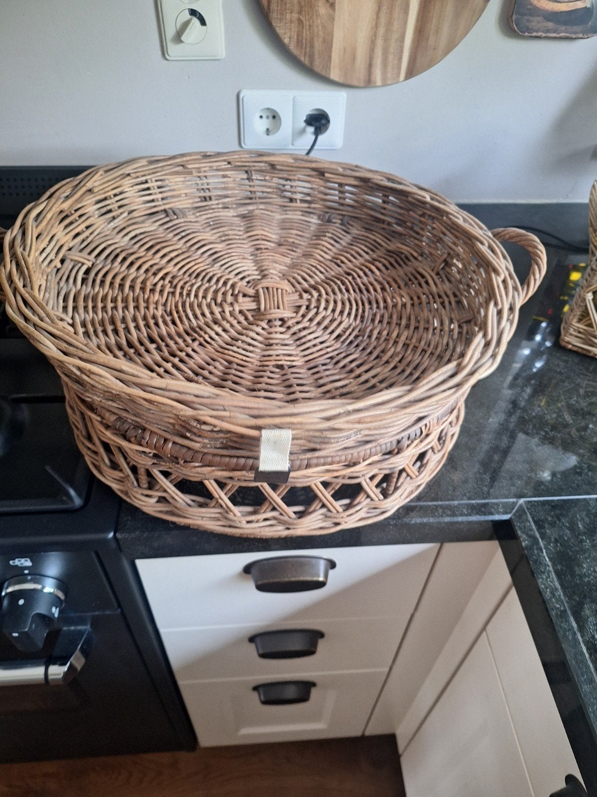 riviera maison fruit/decoratie mand, Huis en Inrichting, Ophalen, Zo goed als nieuw, Rond, Riet