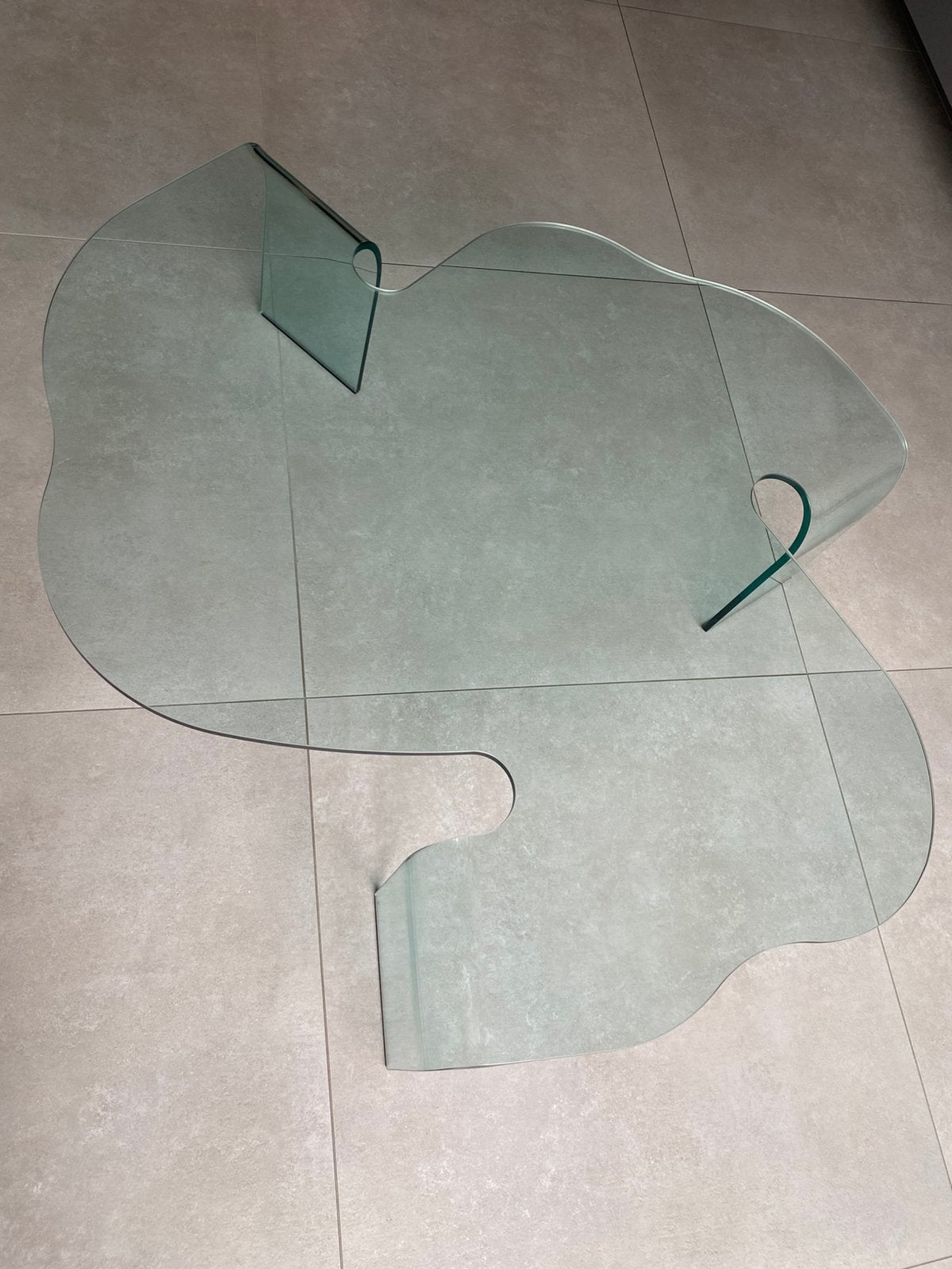 Glazen Salontafel HANS VON KLIER. Fiam, model ‘Eco’., Gebruikt, Vintage Designer Italiaans, Ophalen of Verzenden, Glas