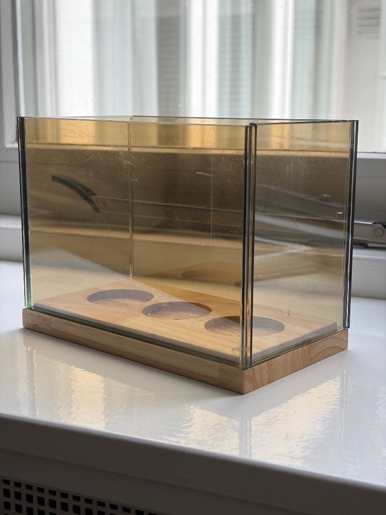 &k amsterdam waxinelichthouder met spiegelglas, Ophalen of Verzenden, Gebruikt, Overige materialen, Kandelaar
