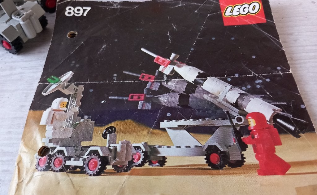 lego 897-1 lego classic space, mobiele raket launcher (1979), Compleet, Gebruikt, Lego, Ophalen of Verzenden