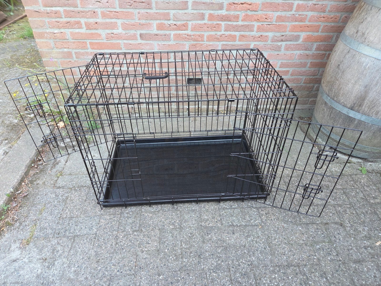 Hondenbench lange 92 x 57 cm, Dieren en Toebehoren, Hondenhokken, Hondenkennel, Minder dan 65 cm, Ophalen of Verzenden, Zo goed als nieuw