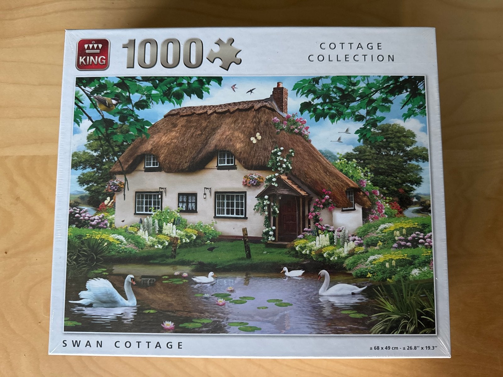 King Legpuzzel 1000 stukjes - Swan Cottage, Hobby en Vrije tijd, Ophalen of Verzenden, 500 t/m 1500 stukjes, Nieuw, Legpuzzel
