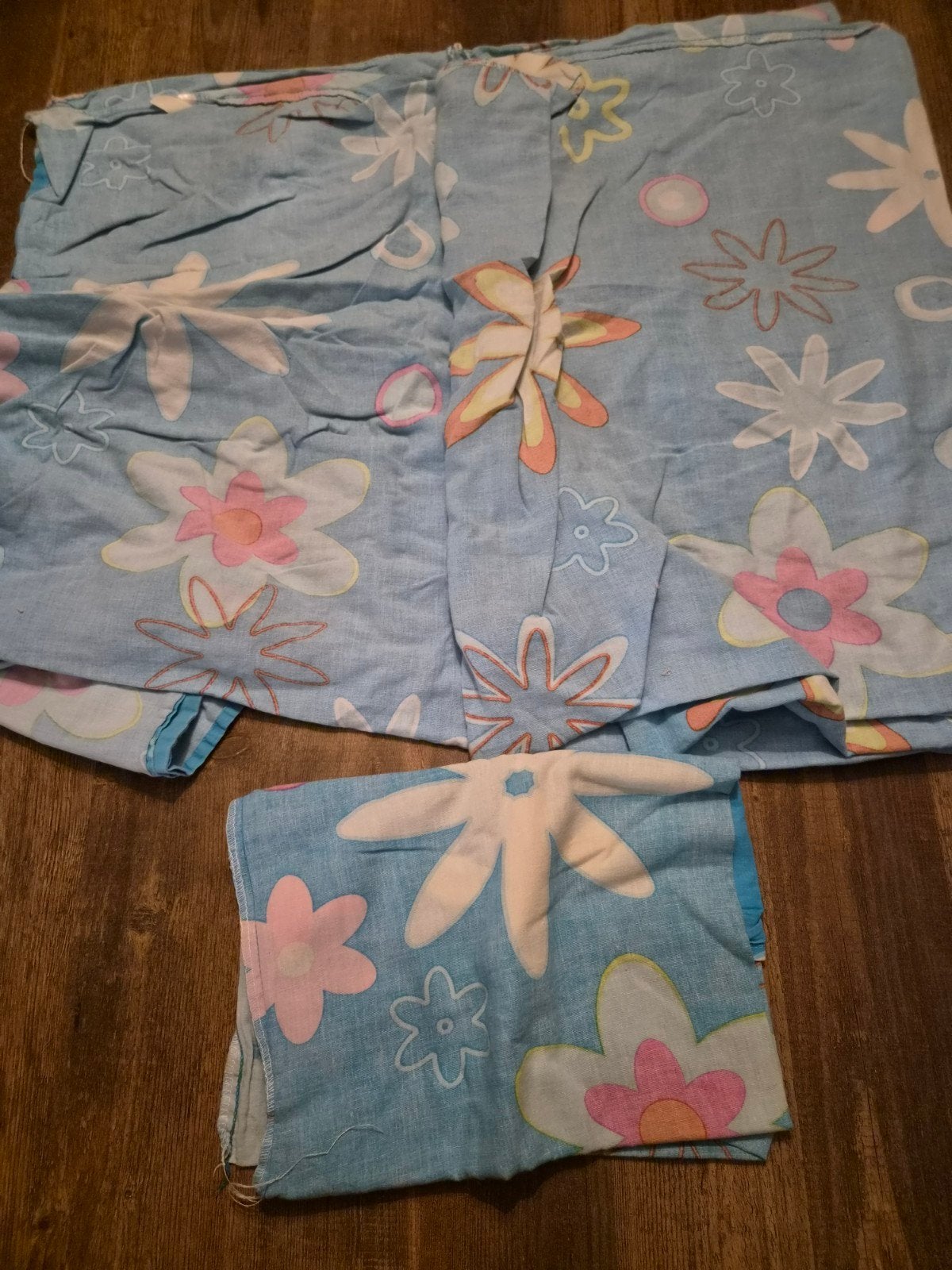 1Persoons dekbedovertrek met bloemenprint - Blauw/Roze, Ophalen of Verzenden
