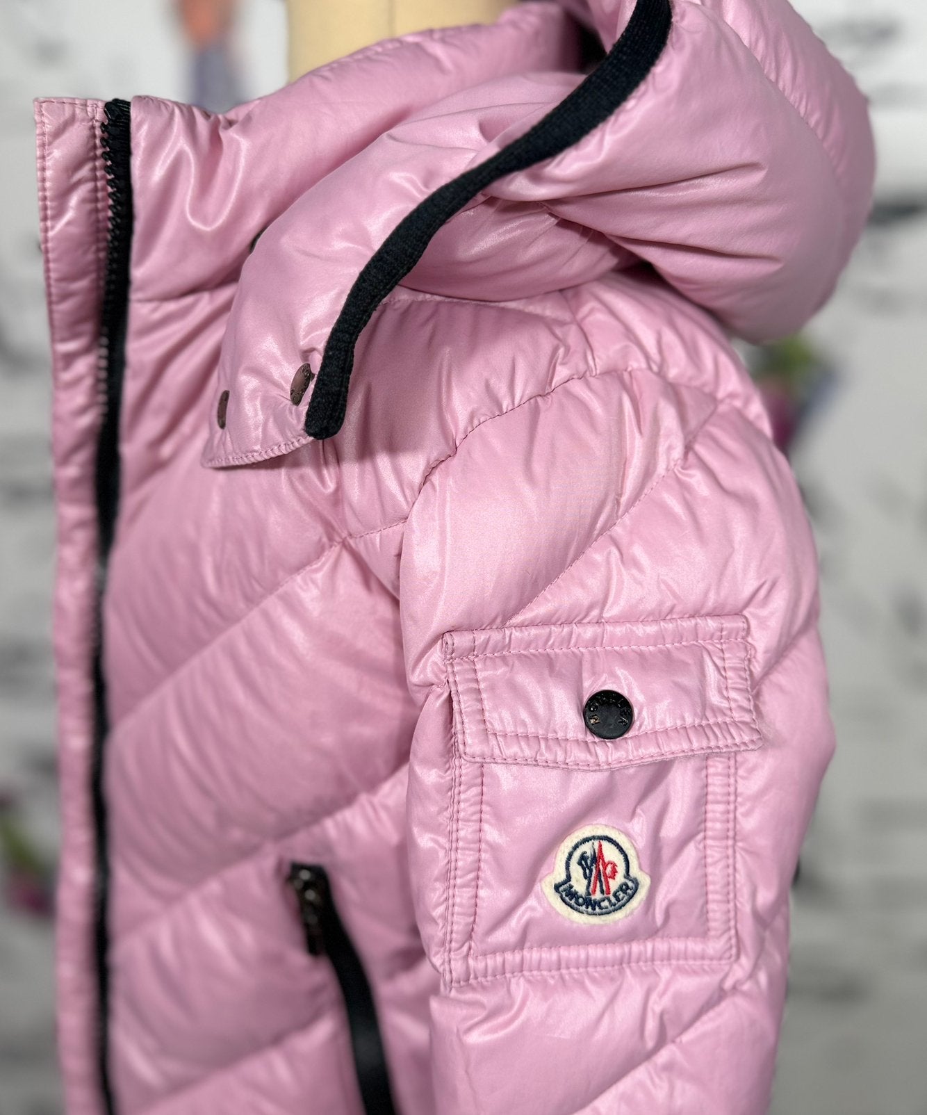 Moncler Brouel lilaroze winterjas meisje maat 6 (520 euro), Moncler EU, Gebruikt, Moncler, Meisje