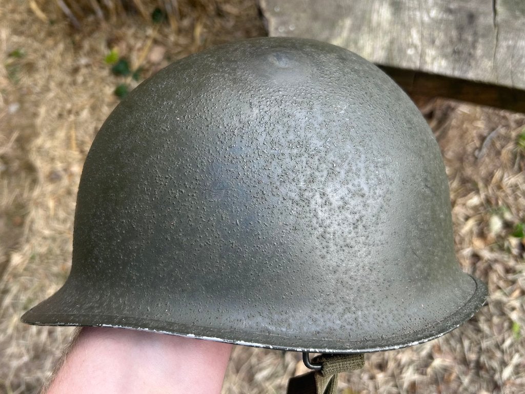 Amerikaanse M1 helm WO2 Swivel Bale, Ophalen of Verzenden, Amerika, Helm of Baret
