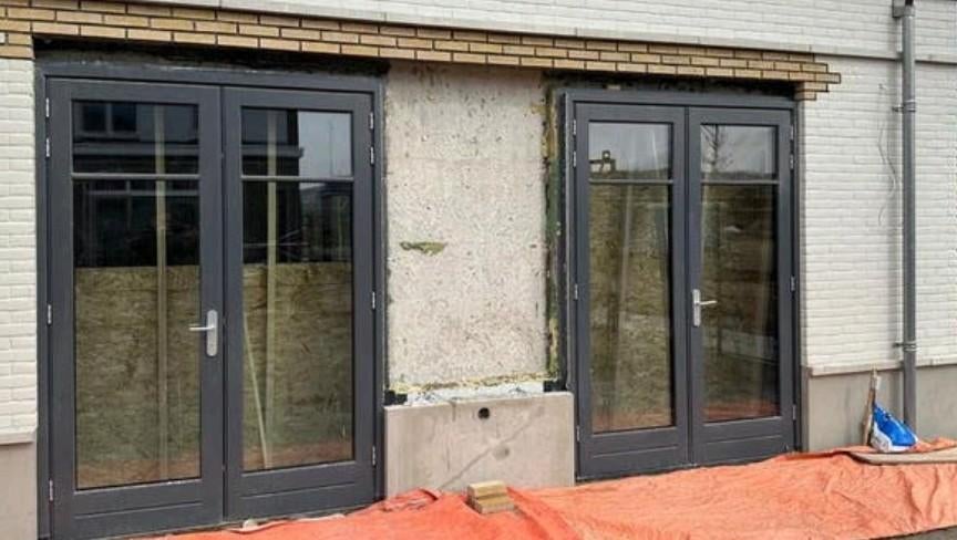 2 sets kozijn met dubbele tuindeuren, Doe-het-zelf en Verbouw, Deuren en Horren, Nieuw, Buitendeur, 215 cm of meer, 120 cm of meer