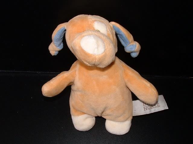 HAPPY HORSE HOND DOG DORIS NR1 VELOURS LICHTBRUIN MET BLAUW, Overige karakters, Happy Horse, Nieuw, Wasbaar