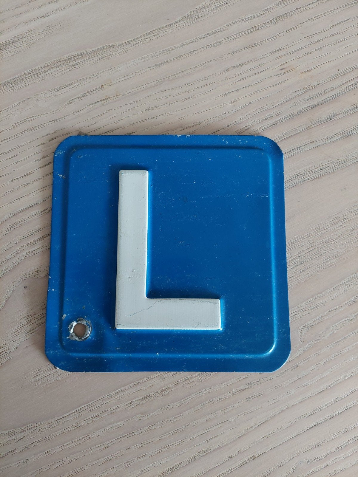 Blauw L-bord voor leerling-bestuurder, Ophalen of Verzenden, Gebruikt
