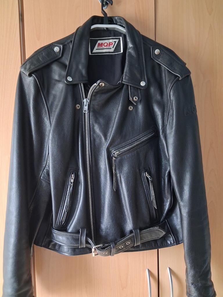 Leren motorjas merk MQP maat 56., Ophalen of Verzenden, Tweedehands, Jas | leer