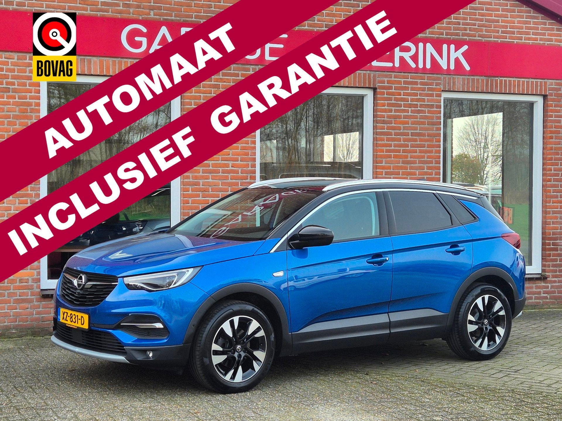 Opel Grandland X 1.2 Turbo Ultimate 131PK 5drs AUTOMAAT clim, Auto's, Opel, Gebruikt, Euro 6, Blauw, Bedrijf