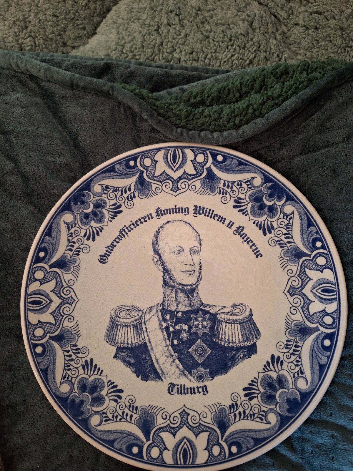zeldzaam delftsblauw bord Willem 2 kazerne tilburg onderoffi, Ophalen of Verzenden