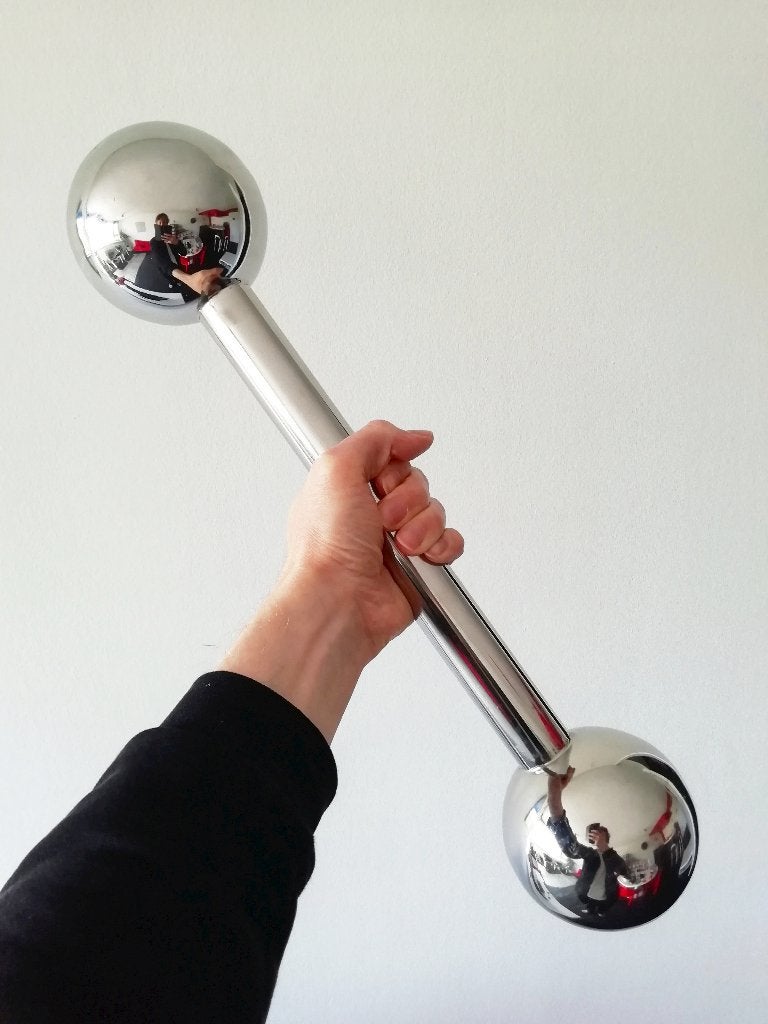 Vintage XL barbell piercing 49 cm, Antiek en Kunst, Kunst | Designobjecten, Ophalen of Verzenden, Object, Zilver, Metaal