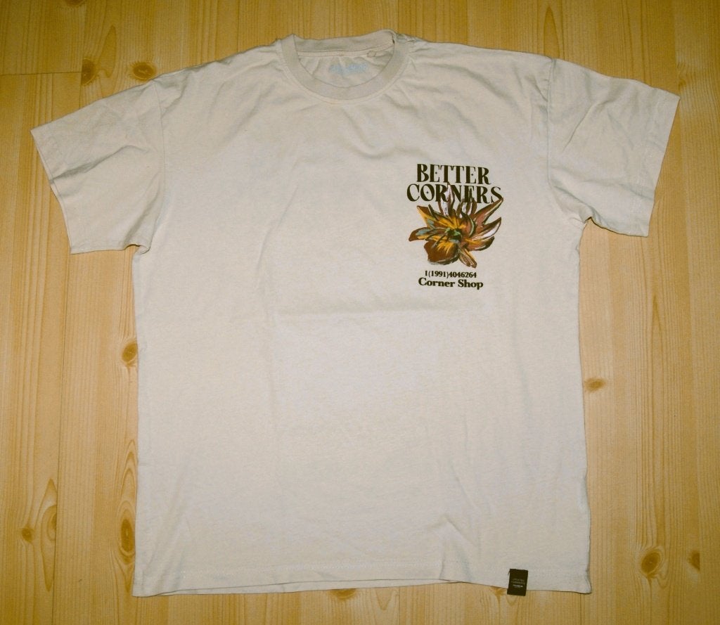 Pull&Bear ecru ruimvallend t-shirt maat S met opdruk en appl, Kleding | Heren, T-shirts, Overige kleuren, Ophalen of Verzenden