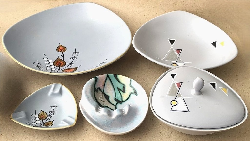 Vijf items van Flora plateel, Ophalen of Verzenden