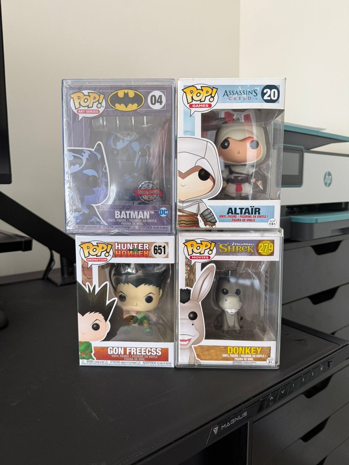 Funko pop lot batman assassin creed hunter shrek, Ophalen of Verzenden, Zo goed als nieuw