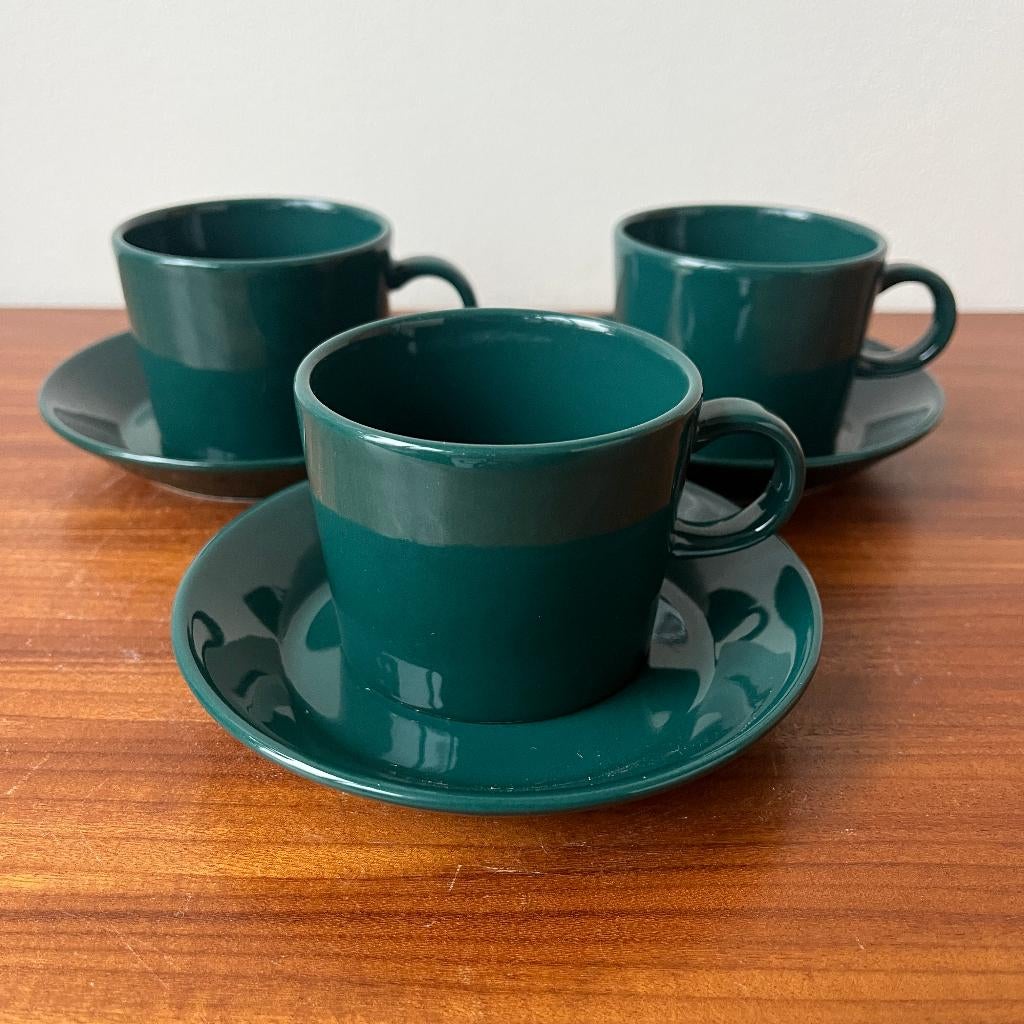 Arabia Teema kop en schotels groen Kaj Franck Fins design, Huis en Inrichting, Keuken | Servies, Kaj Franck, Ophalen of Verzenden
