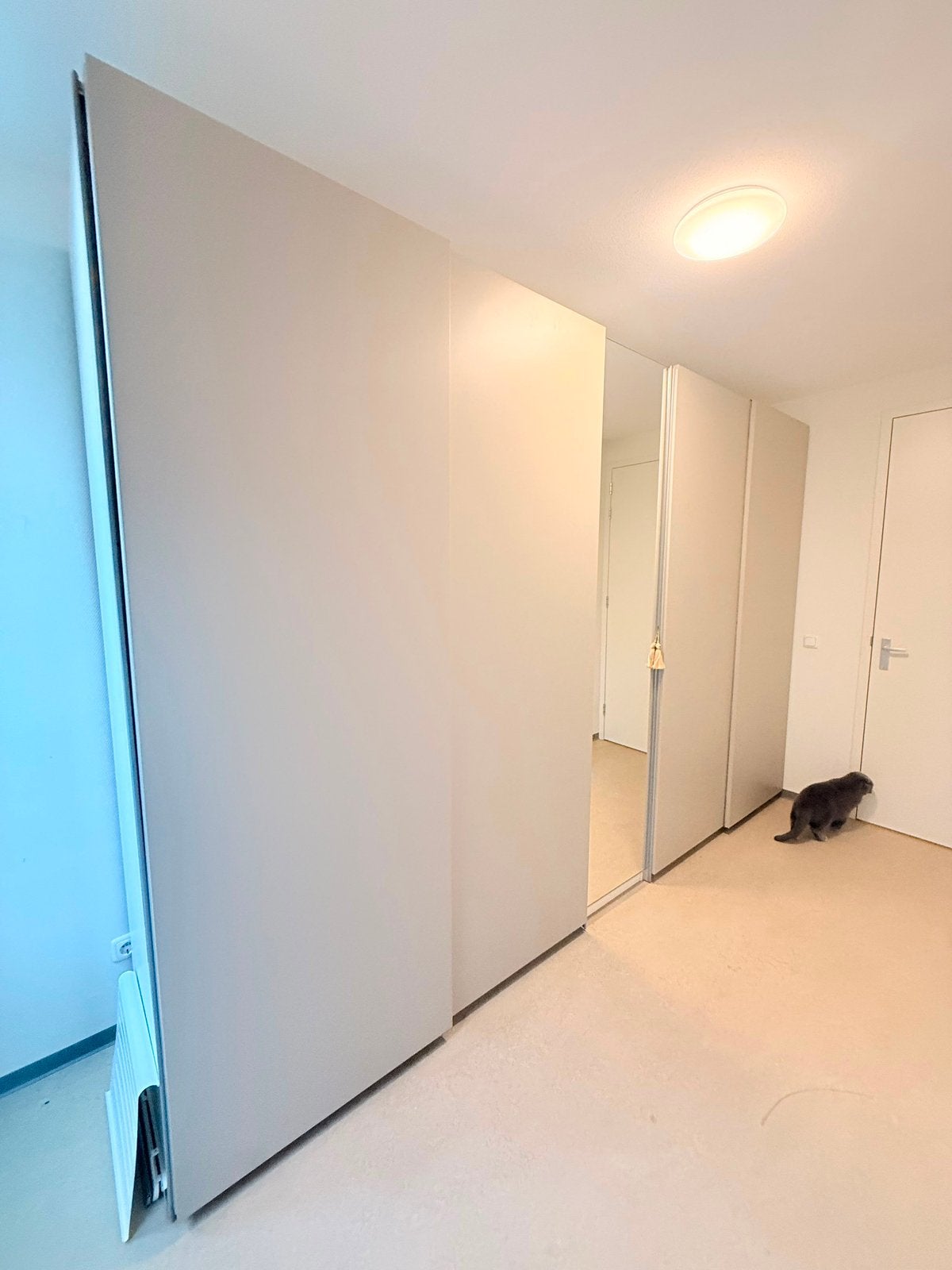 IKEA pax garderobekast schuifdeuren beige, Huis en Inrichting, Ophalen, Kunststof, 200 cm of meer, 200 cm of meer
