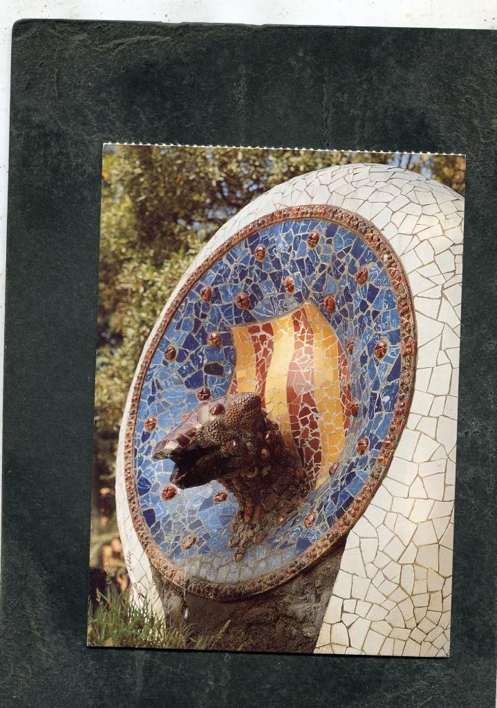 Ansicht A. Gaudi - Park Güell - Fontein bij hoofdtrap, Verzenden, 1980 tot heden, Ongelopen