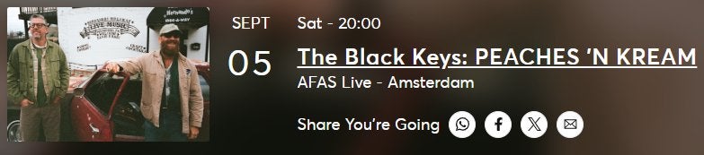 2 tickets The Black Keys - AFAS Live Amsterdam (Zitplaatsen), Twee personen, September, Rock of Poprock