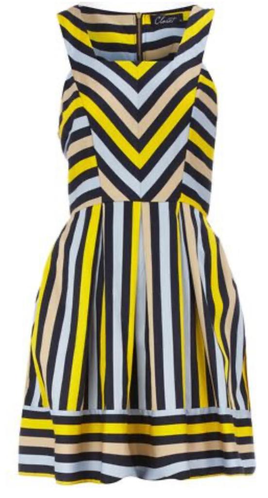 Closet gestreepte jurk maat 42 14, Kleding | Dames, Jurken, Ophalen of Verzenden, Zo goed als nieuw, Maat 42/44 (L), Geel