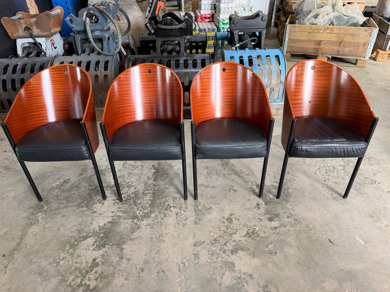 Set van 4 vintage Philippe Starck Costes stoelen, Gebruikt, Zwart, Ophalen of Verzenden, Vier