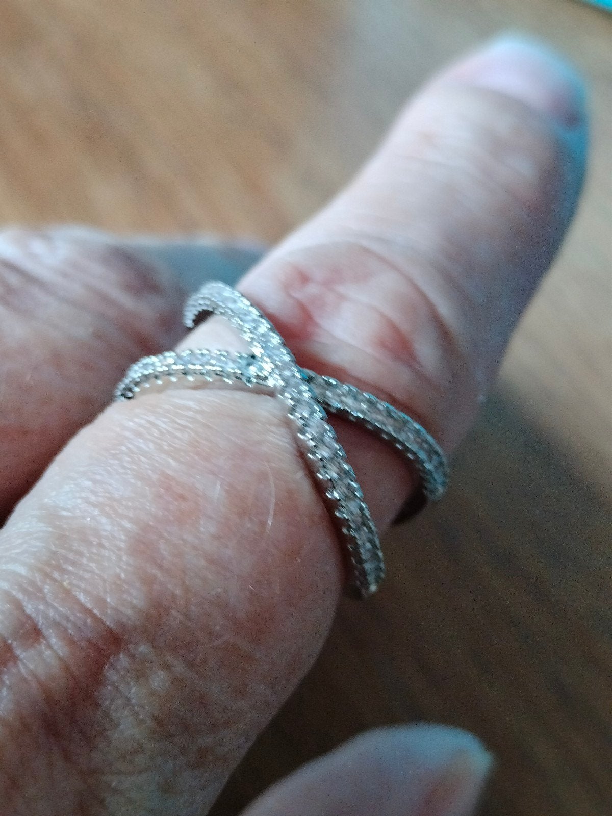 Zilveren ring met kristal maat 18, Met kristal, 18 tot 19, Verzenden, Nieuw