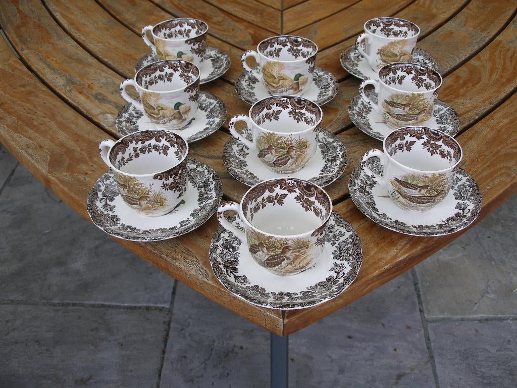 Kop en schotels Royal Worcester Palissy Engels jachtservies., Ophalen of Verzenden