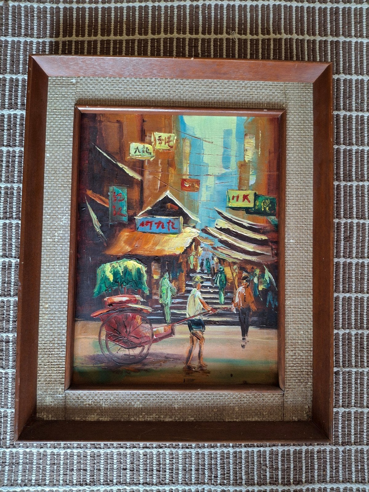 Olieverfschilderij Hong Kong marktbeeld, Ophalen, Handgeschilderd, Doek, Impressionistisch
