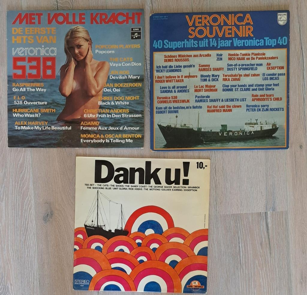 3x LP Veronica Souvenir & Dank U! - Diverse Artiesten, Complilatie, Ophalen of Verzenden, Gebruikt, 12 inch