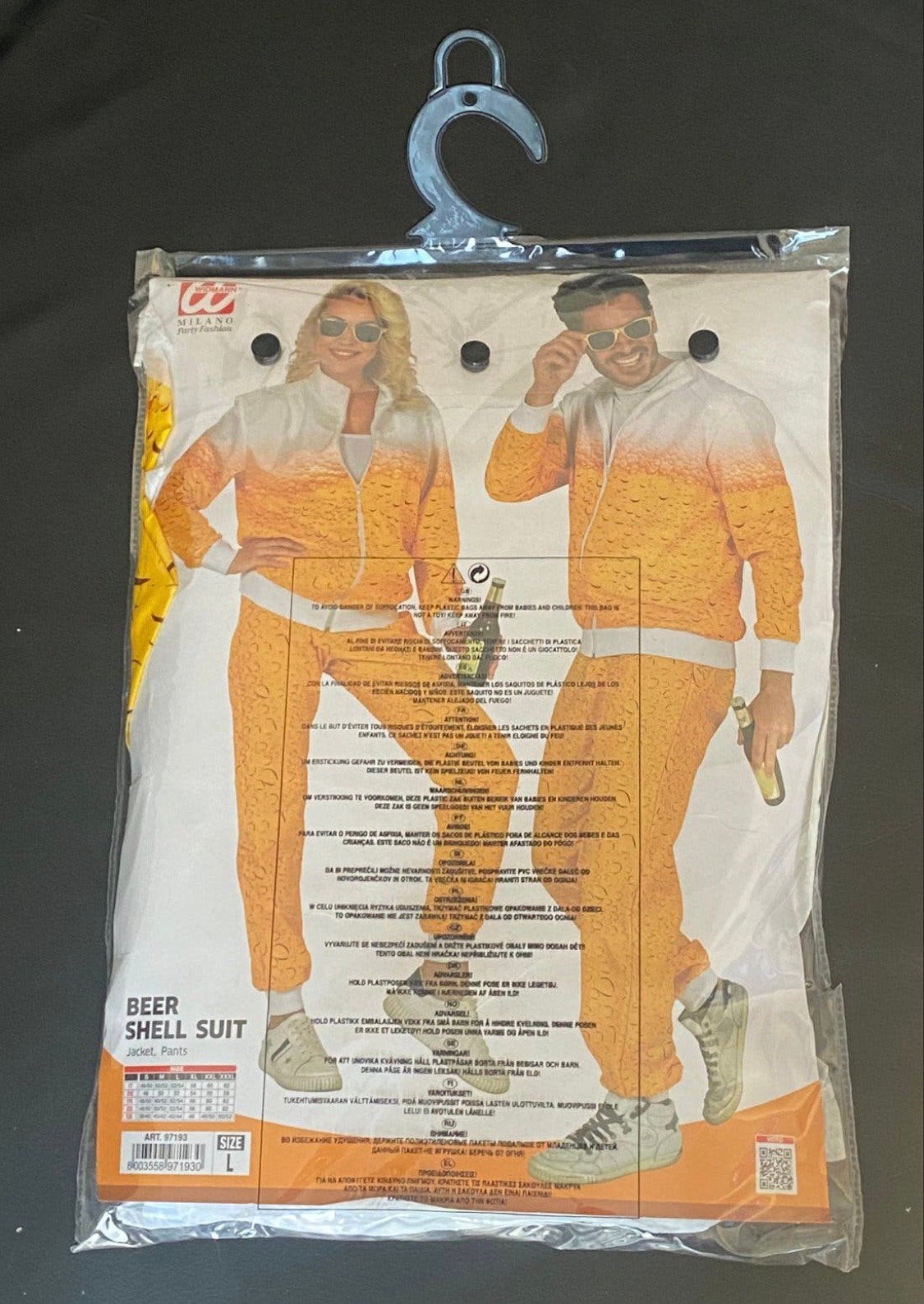 Widmann Milano Party Fashion trainingspak met bierprint, Maat 52/54 (L), Carnaval, Nieuw, Ophalen of Verzenden