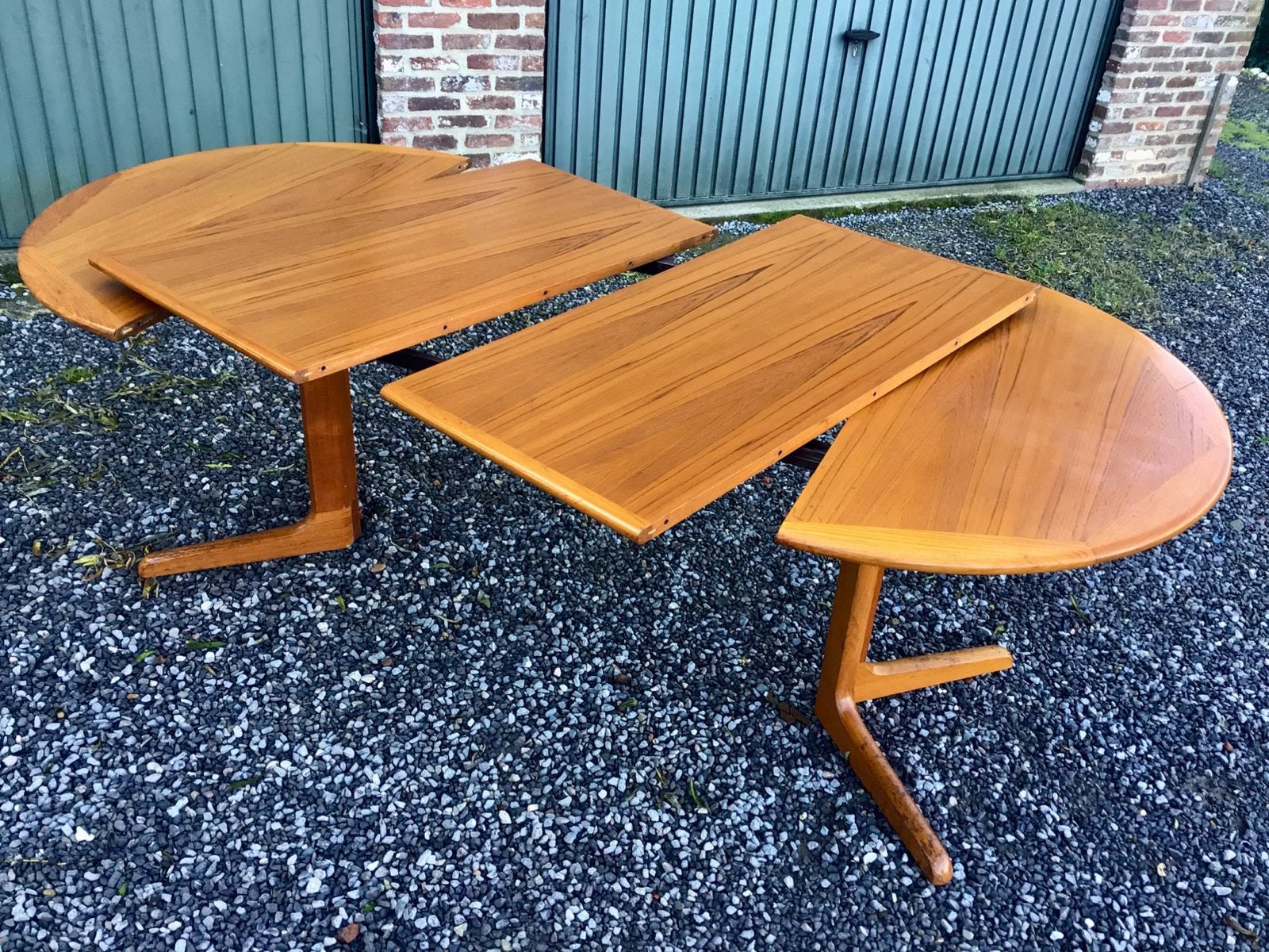 Vintage 60s Deense Diner Table 1960s SILKEBORG, Ophalen, Teakhout, 200 cm of meer, 50 tot 100 cm